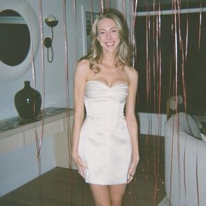 Reformation Strapless Cream Dress